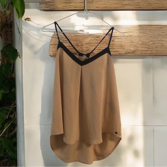 Monk & Lou Womanʻs Tan and Black tank top size Medium.  Spaghetti straps - Picture 9 of 9